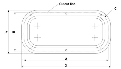 Rectangle Portlights 700 x 191mm