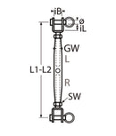 Turnbuckle with forks